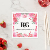 の結婚フローラ水色バラパターン スタンダードカクテルナプキン (インサイチュ)