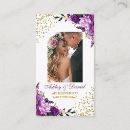の結婚フローラ紫レジストリフォト挿入カードP エンクロージャーカード