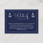 の結婚フローラ航海のいかりネイビーブルー詳細 エンクロージャーカード (正面)