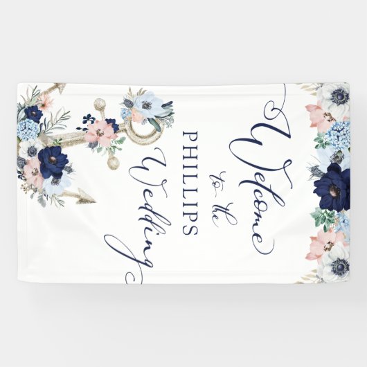 の結婚フローラ航海のいかり歓迎 横断幕 (横)