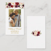 の結婚フローラBurgundyレジストリ挿入フォトカード エンクロージャーカード (正面/裏面)