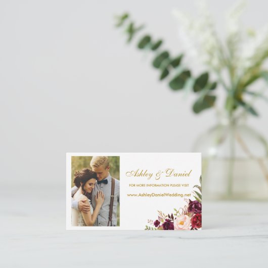 の結婚フローラBurgundy写真Webサイト挿入カード エンクロージャーカード (スタンド正面)