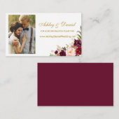 の結婚フローラBurgundy写真Webサイト挿入カード エンクロージャーカード (正面/裏面)