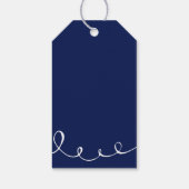 の結婚ブライダルの好意ラヴモダンおもしろいネイビー&グレー ギフトタグ (裏面)