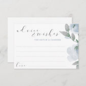 の結婚ブライダルシャワーほこりっぽいブルーグレー水色 アドバイスカード (正面/裏面)