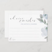 の結婚ブライダルシャワーほこりっぽいブルーグレー水色 アドバイスカード (正面/裏面)