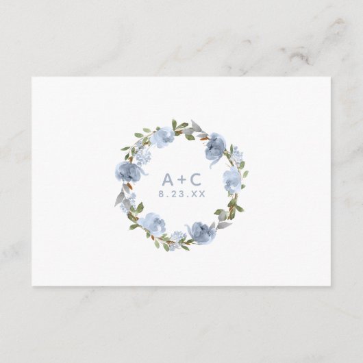 の結婚ブライダルシャワーほこりっぽいブルーグレー水色 アドバイスカード (裏面)