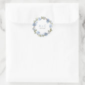 の結婚ブライダルシャワーほこりっぽいブルーグレー水色 ラウンドシール (バッグ)