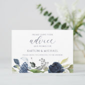 の結婚ブライダルシャワーアドバイスカードNavy Water Color アドバイスカード (スタンド正面)