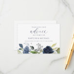 の結婚ブライダルシャワーアドバイスカードNavy Water Color アドバイスカード<br><div class="desc">ネイビーブルーウォーターカラーブーケブライダルシャワーまたは結婚のアドバイスカード：このデザインは底に美しいネイビーブルーウォーターカラーのフローラブーケを備え、シルバーグリッターのヒントを提供する。お客様の書アドバイスとカップルへの希望の時は、彼らは自分の好きなメッセー保ジにバッもしプを反転できる。これらのカードは、ゲストが記入し、シャワーに一緒に持って来ることができるように、あなたのブライダルシャワー招待状で囲むことができる。</div>