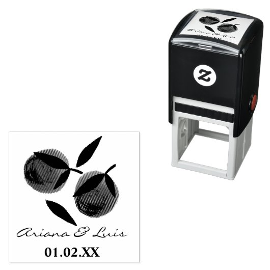 の結婚ブライダルシャワーオレンジの柑橘系ハンドドロード セルフインキングスタンプ (インサイチュ)