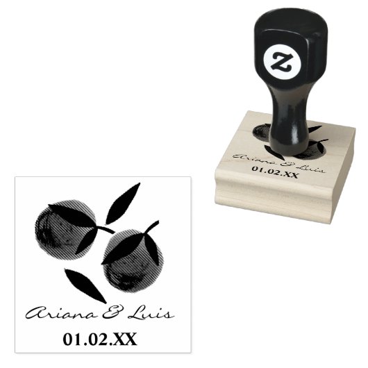 の結婚ブライダルシャワーオレンジの柑橘系ハンドドロード ラバースタンプ (押印)