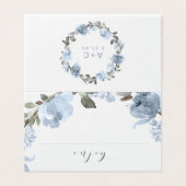 の結婚ブライダルシャワーフードラベルカードほこりっぽい青 (外部フラット)