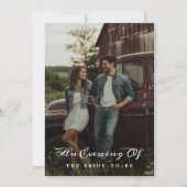 の結婚ブライダルシャワー写モダン真の夕べ 招待状 (正面)