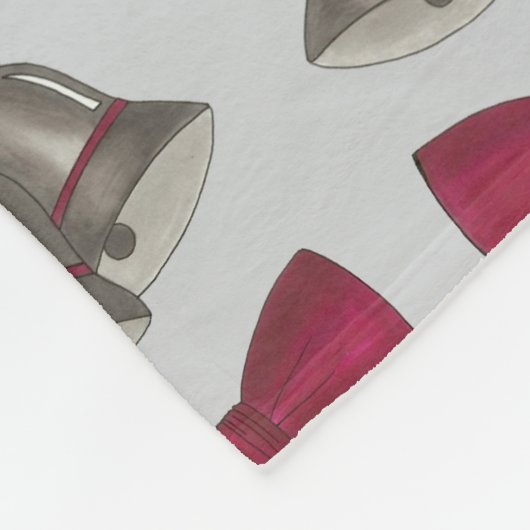 の結婚ブライダルシャワー婚約パーティシルバーベル フリースブランケット (角)