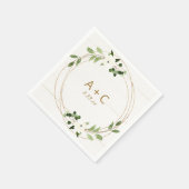 の結婚ブライダルシャワー幾何フェイク箔緑 スタンダードカクテルナプキン (角)