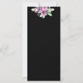 の結婚ブラックドレスピンクの水色バラメニュー (裏面)