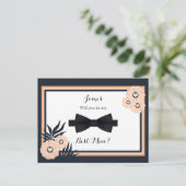 の結婚ブラックパールワッツ花婿介添人リクエストカード ポストカード (スタンド正面)