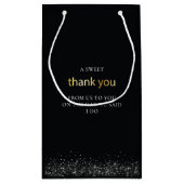 の結婚ブラックラグジュアリーお願い スモールペーパーバッグ (裏面)