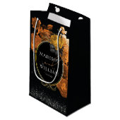 の結婚ブラックラグジュアリーお願い スモールペーパーバッグ (正面アングル)