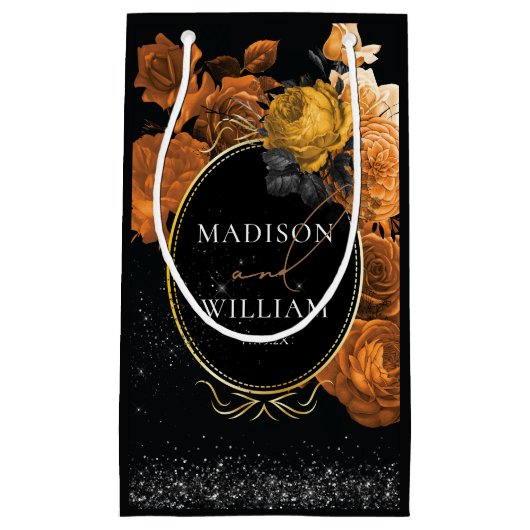 の結婚ブラックラグジュアリーお願い スモールペーパーバッグ (正面)