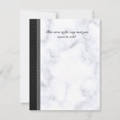 の結婚ブラックレザーとグレーのホワイトマーブル セーブザデート (裏面)