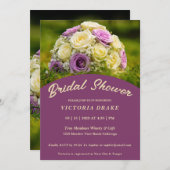 の結婚ブーケのブライダルシャワー招待 招待状 (正面/裏面)