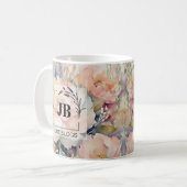 の結婚ブーケ・モノグラム・マグ コーヒーマグカップ (正面左)