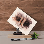 の結婚ブーツはウッドパイルの水彩画 ポストカード