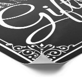 の結婚プリント「カードとギフトテーブルのサイン ポスター (角)