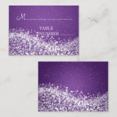 の結婚プレイスカードきらめくはWave Purple プレイスカード (正面/裏面)