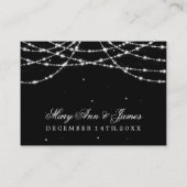 の結婚プレイスカードきらめく文字列(黒) プレイスカード (裏面)