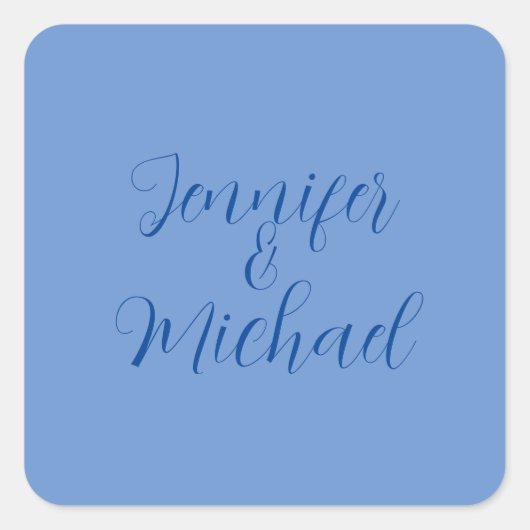 の結婚プロフェッショナルクラシカルブルー書道 スクエアシール (正面)
