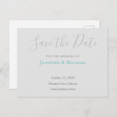 の結婚プロフェッショナルデザインモダン日付の保存 案内ポストカード (正面/裏面)