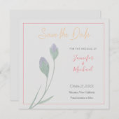 の結婚プロフェッショナルフラワーデザイン日付を保存 招待状 (正面/裏面)