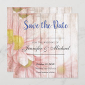 の結婚プロフェッショナルフローラがレイアウトさクラシカルれた セーブザデート (正面/裏面)