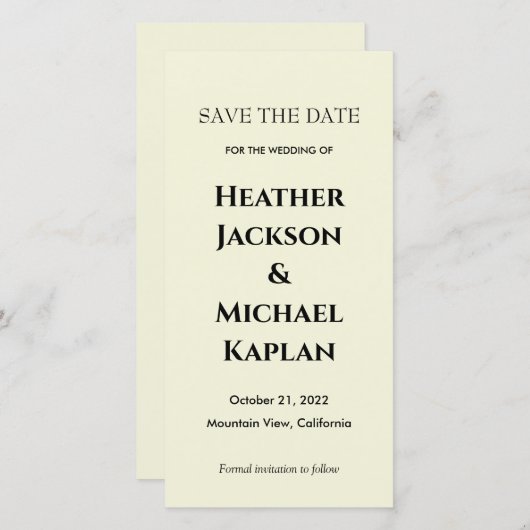 の結婚プロフェッショナルミニマリスト日付を保存 セーブザデート (正面/裏面)