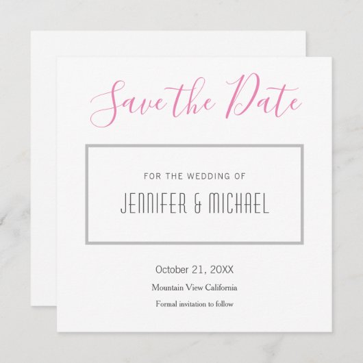 の結婚プロフェッショナルミニマル平野モダン セーブザデート (正面/裏面)