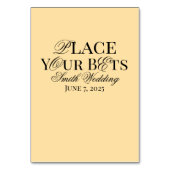 の結婚ベットの編集可能テンプレート テーブルナンバー (裏面)