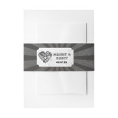 の結婚ベリーバンドスチームパンクの結婚ハートコグ 招待状ベリーバンド (正面例)