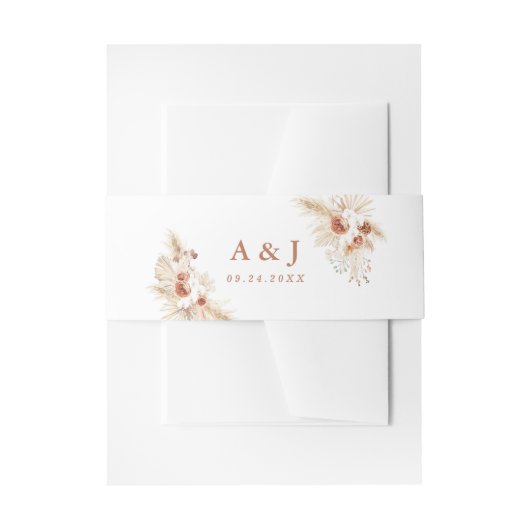 の結婚ベリーバンド、ボホパンパスグラス結婚ズ 招待状ベリーバンド (正面例)