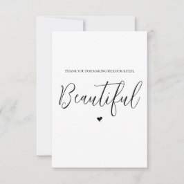 の結婚ベンダーサンキューカード – ヘア/メイクアップ サンキューカード