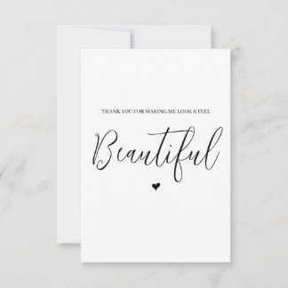 の結婚ベンダーサンキューカード – ヘア/メイクアップ サンキューカード