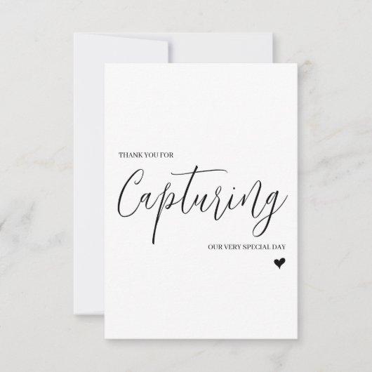 の結婚ベンダーサンキューカード – 写真家/Vid サンキューカード (正面)