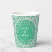 の結婚ホワイトレース紙カップ 紙コップ (正面)