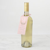 の結婚ボトルハンガー |モノグラムコーラルフローラBOHO ボトルネックタグ (アングル)