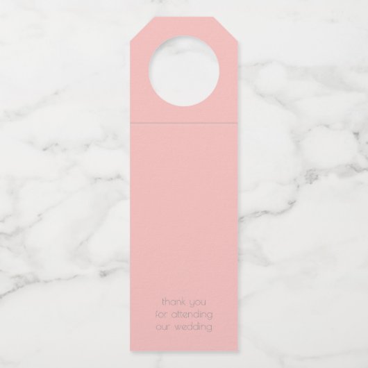 の結婚ボトルハンガー |モノグラムコーラルフローラBOHO ボトルネックタグ (裏面)