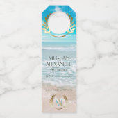 の結婚ボトルハンガー |モノグラモダンムビーチ ボトルネックタグ (正面)