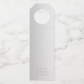 の結婚ボトルハンガー | 光る銀ストライプ色 ボトルネックタグ (裏面)