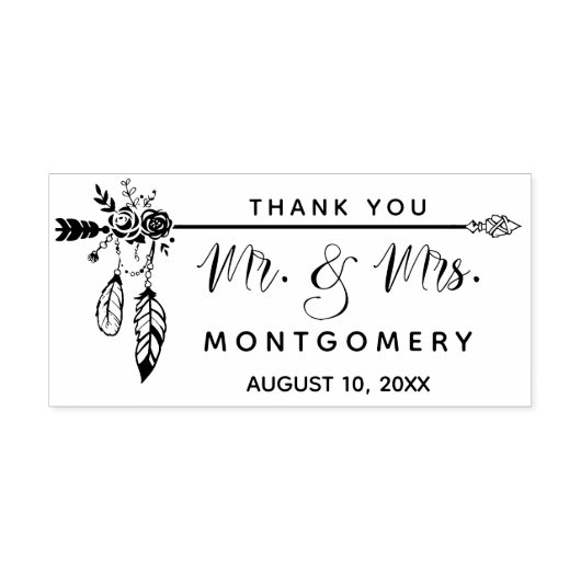 の結婚ボホさん、名前をカスタムするありがとう ラバースタンプ (インプリント)